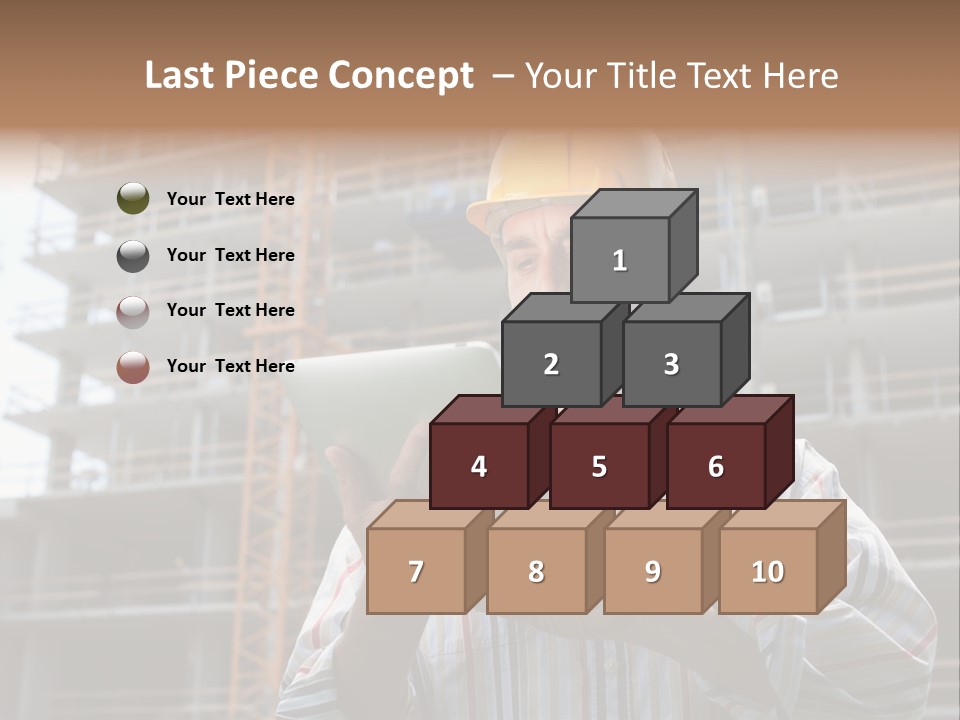 Men Helmet Working PowerPoint Template
