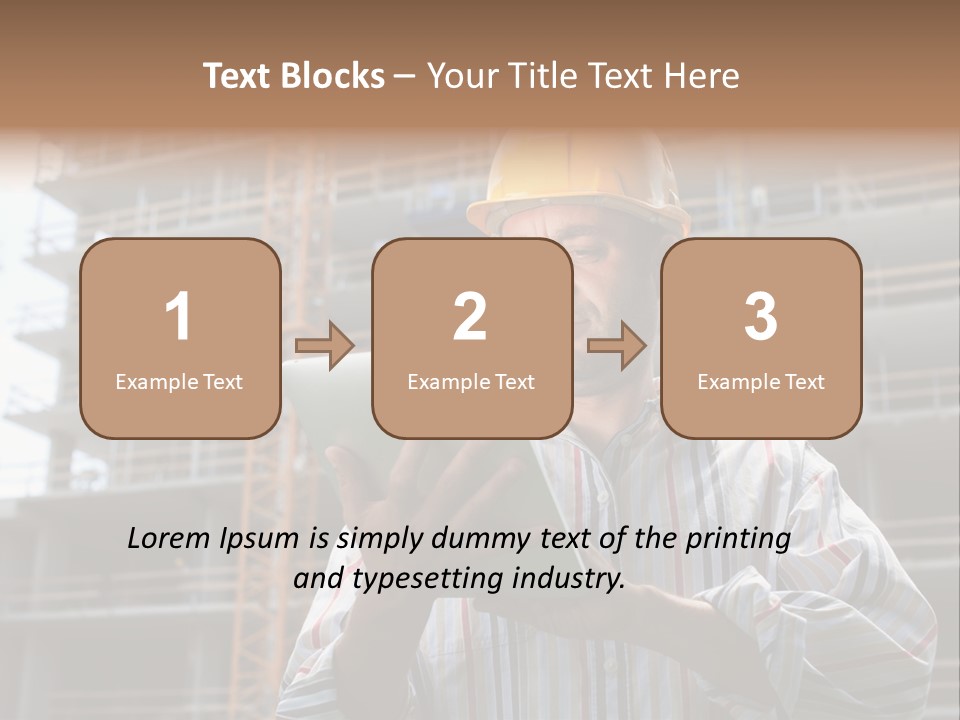 Men Helmet Working PowerPoint Template