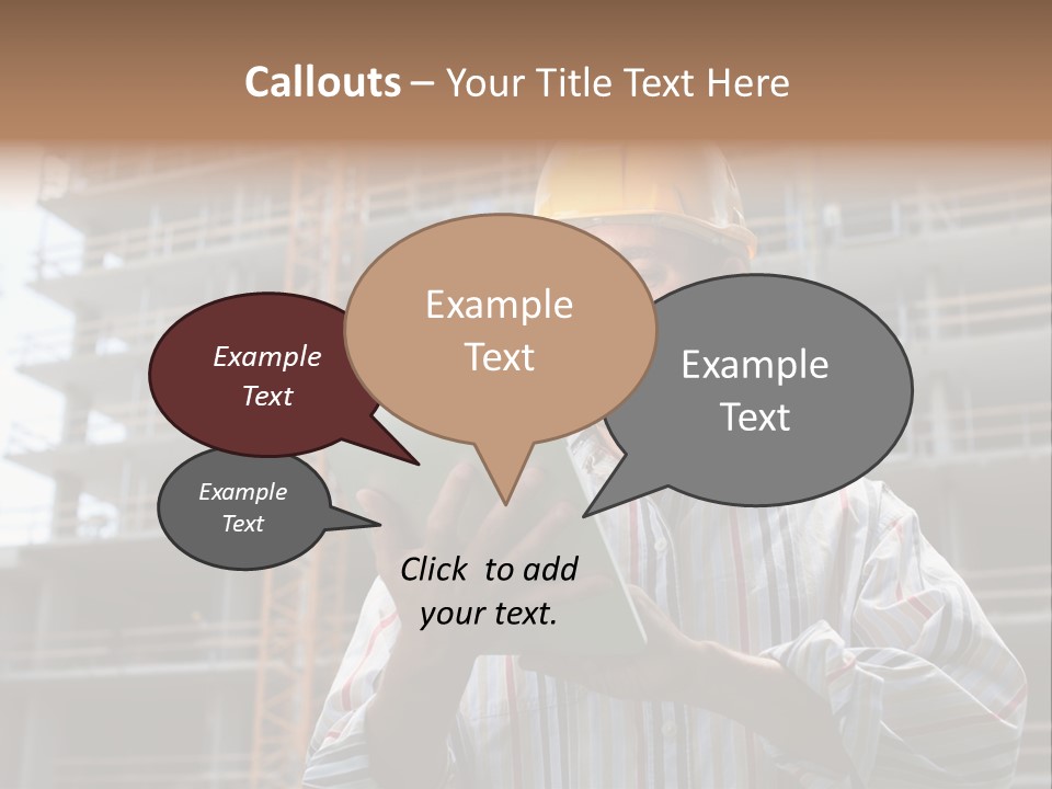 Men Helmet Working PowerPoint Template