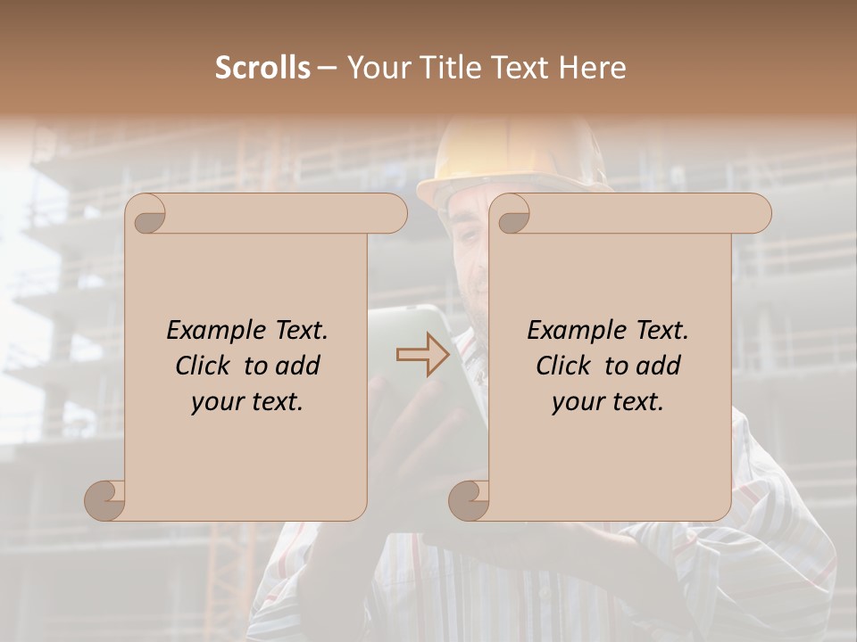Men Helmet Working PowerPoint Template