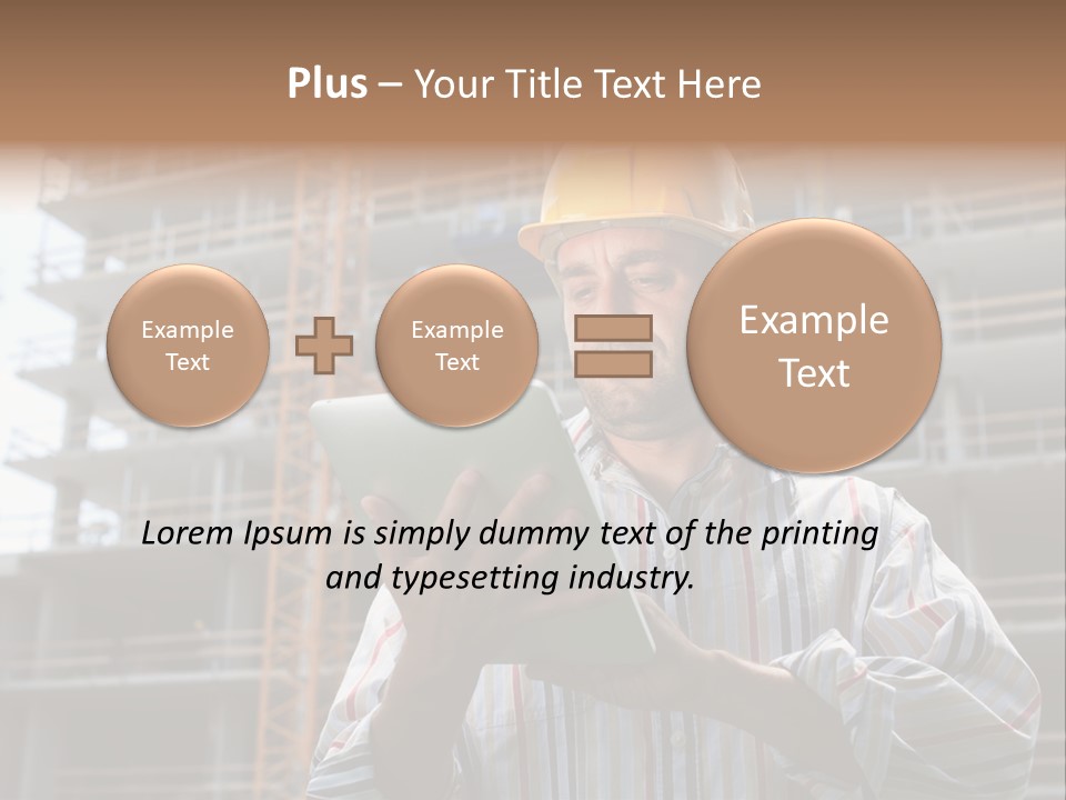 Men Helmet Working PowerPoint Template