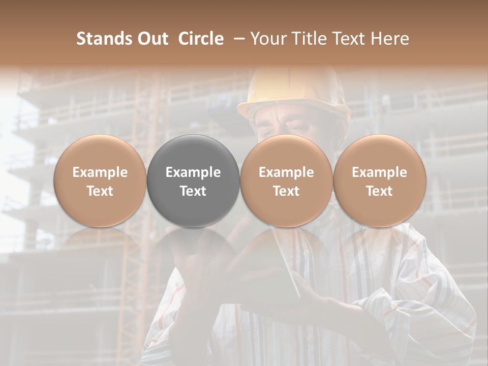 Men Helmet Working PowerPoint Template