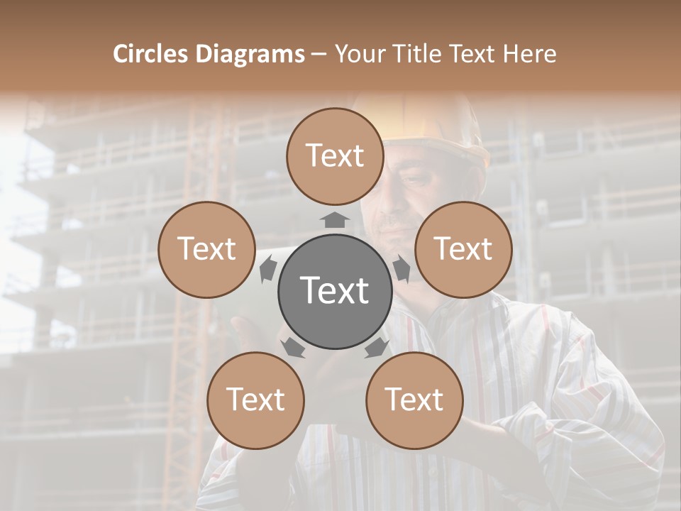 Men Helmet Working PowerPoint Template