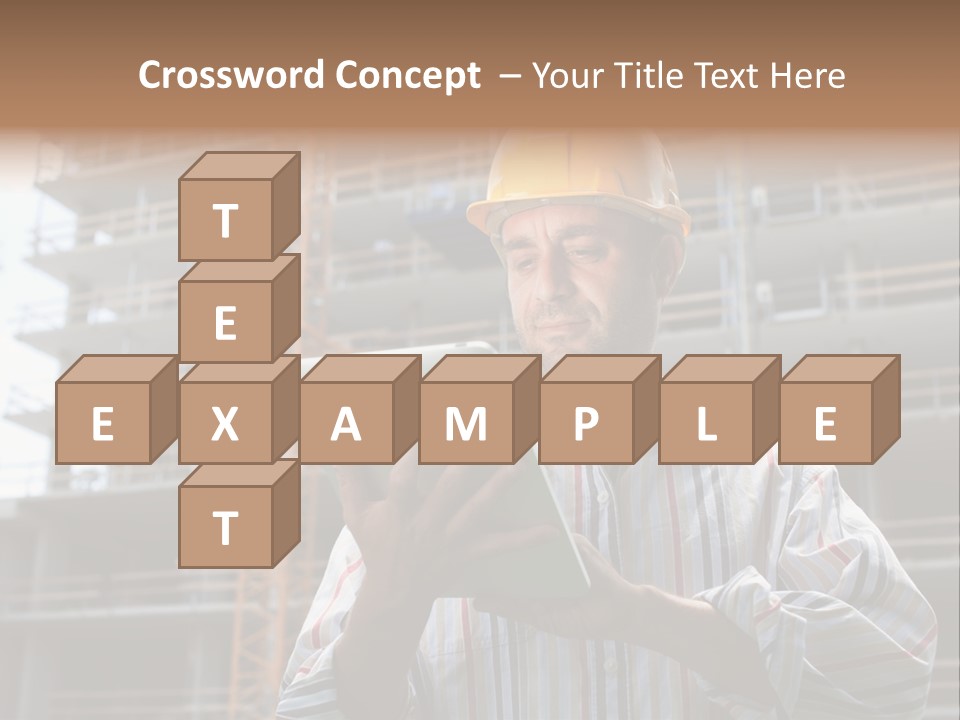 Men Helmet Working PowerPoint Template