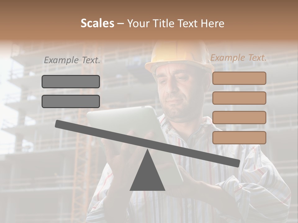 Men Helmet Working PowerPoint Template
