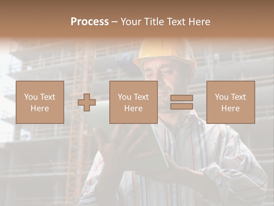 Men Helmet Working PowerPoint Template