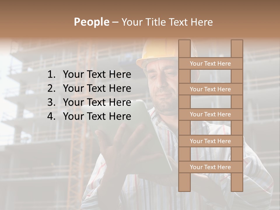 Men Helmet Working PowerPoint Template