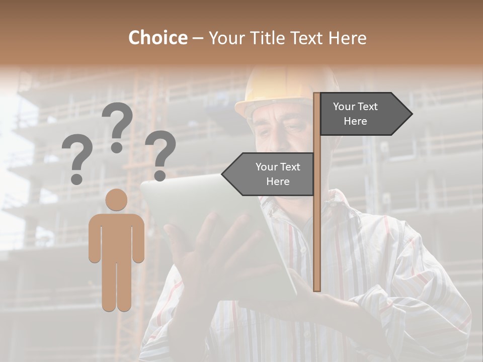 Men Helmet Working PowerPoint Template