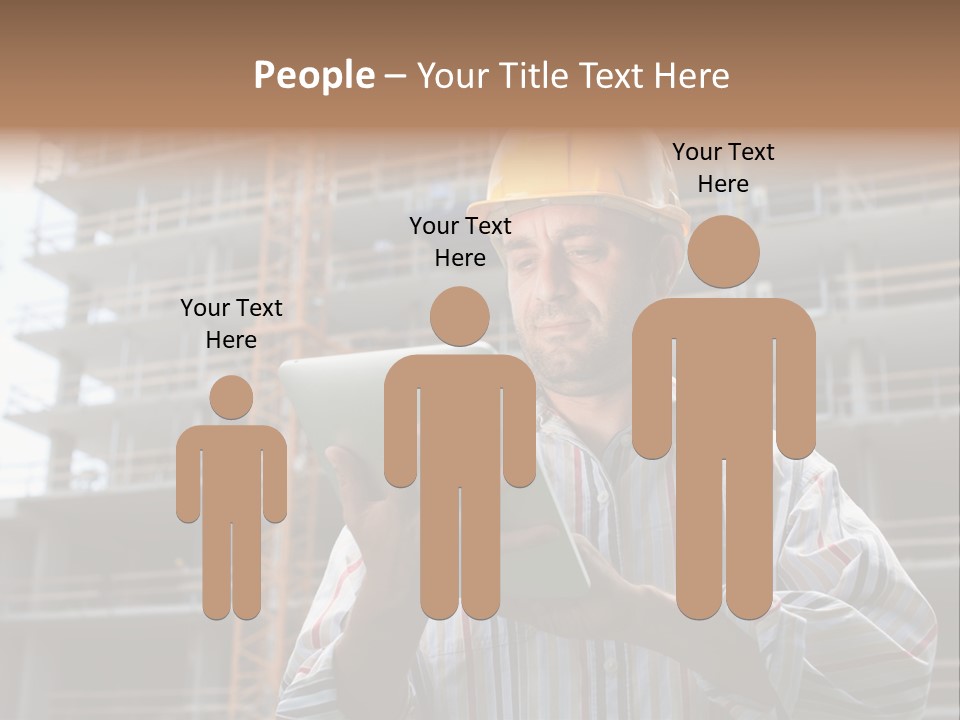 Men Helmet Working PowerPoint Template