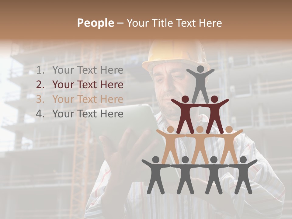 Men Helmet Working PowerPoint Template