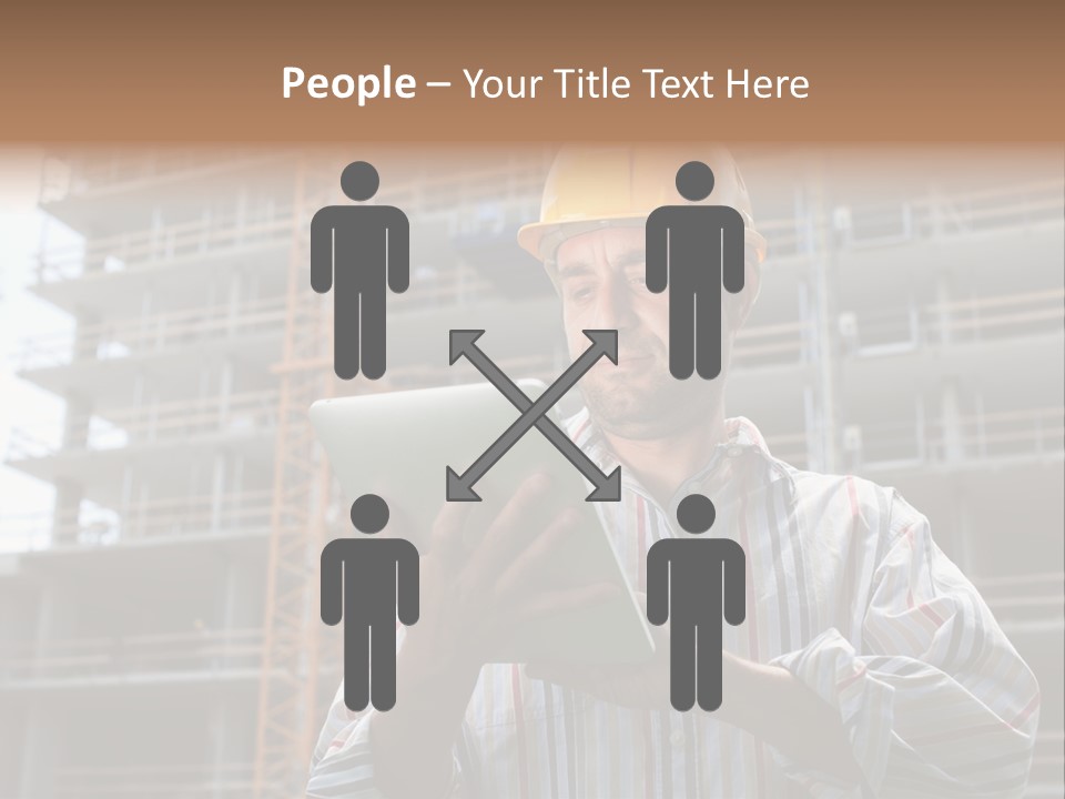 Men Helmet Working PowerPoint Template