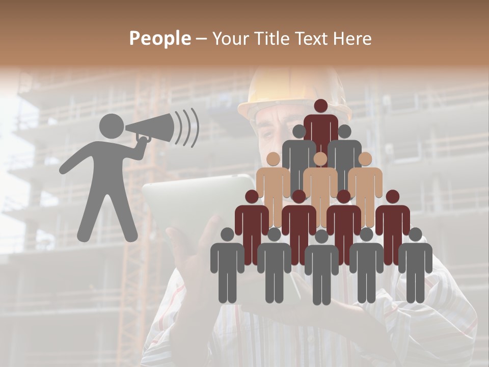 Men Helmet Working PowerPoint Template