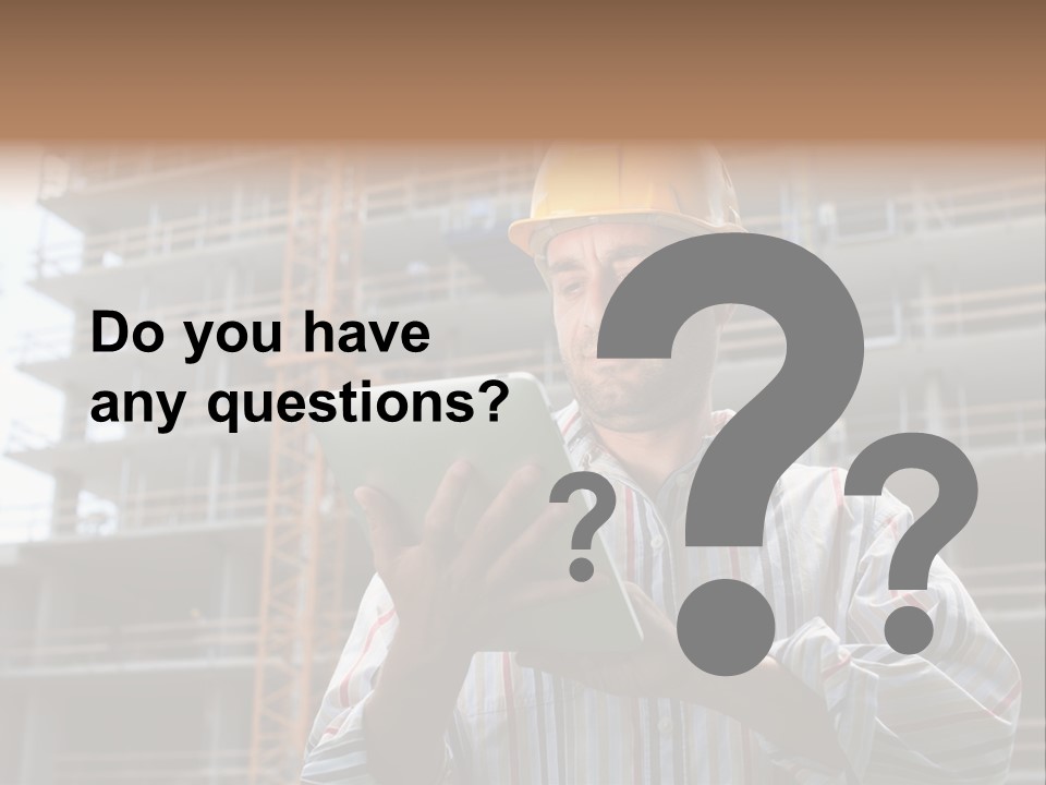 Men Helmet Working PowerPoint Template