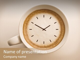 Coffee Break Drawing Late PowerPoint Template