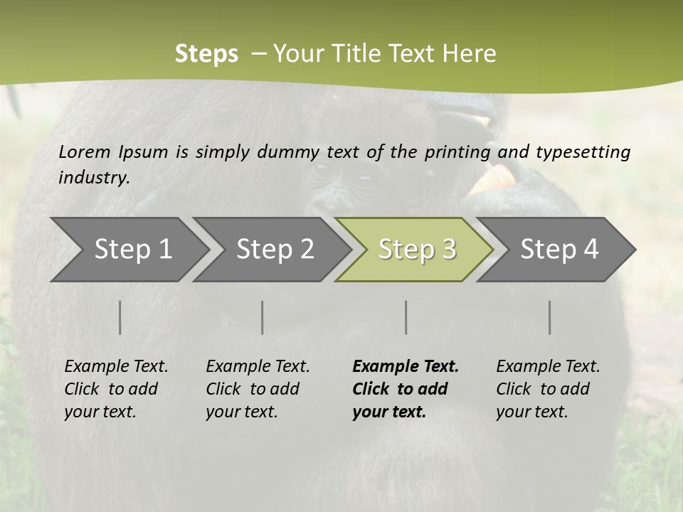 Back Cute Ape PowerPoint Template