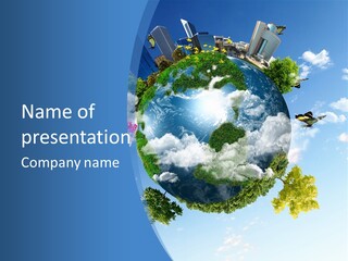 Spherical Reforestation Symbol PowerPoint Template