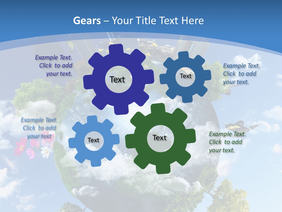 Spherical Reforestation Symbol PowerPoint Template