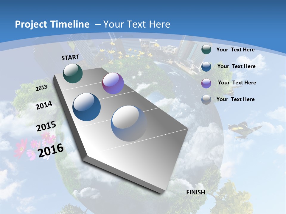 Spherical Reforestation Symbol PowerPoint Template