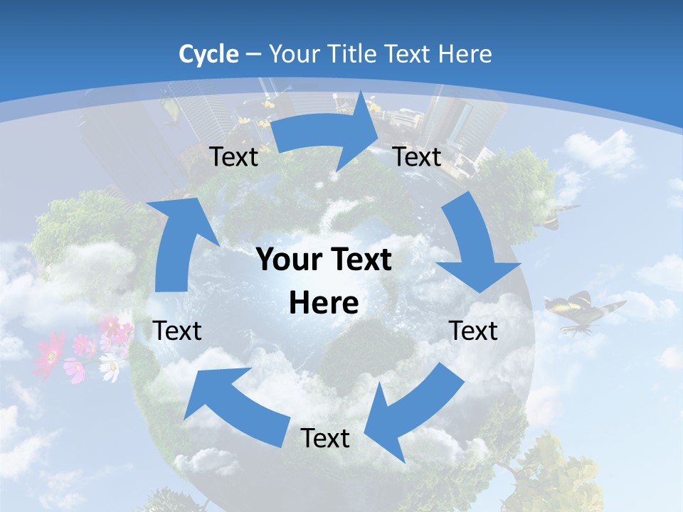 Spherical Reforestation Symbol PowerPoint Template