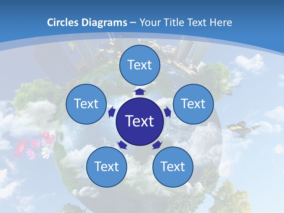 Spherical Reforestation Symbol PowerPoint Template
