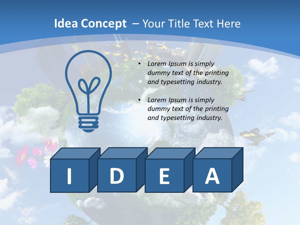 Spherical Reforestation Symbol PowerPoint Template