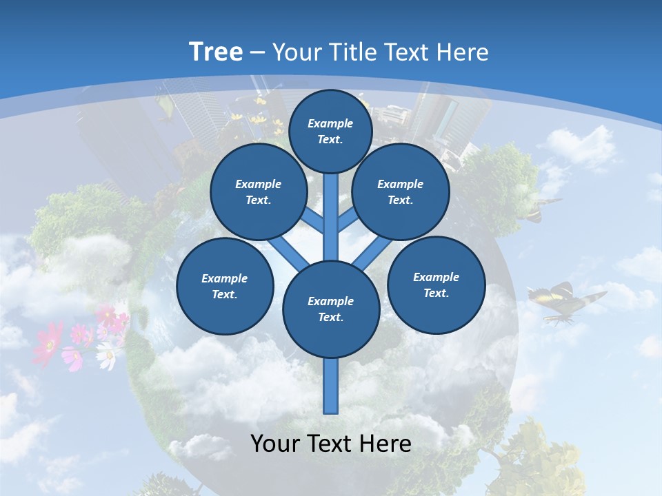 Spherical Reforestation Symbol PowerPoint Template
