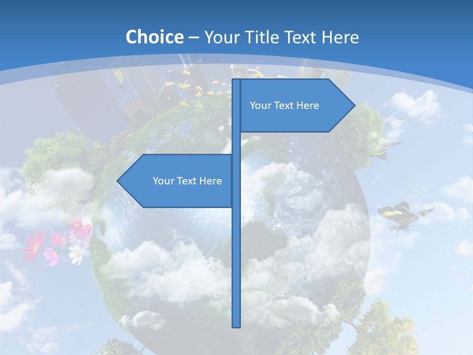 Spherical Reforestation Symbol PowerPoint Template