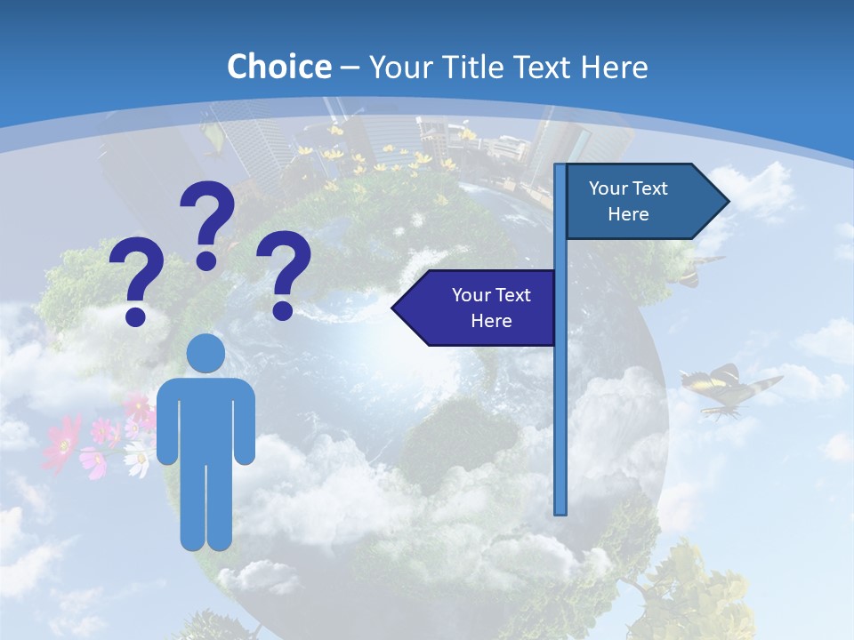 Spherical Reforestation Symbol PowerPoint Template