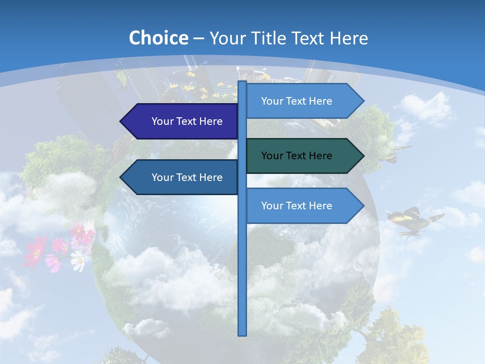 Spherical Reforestation Symbol PowerPoint Template