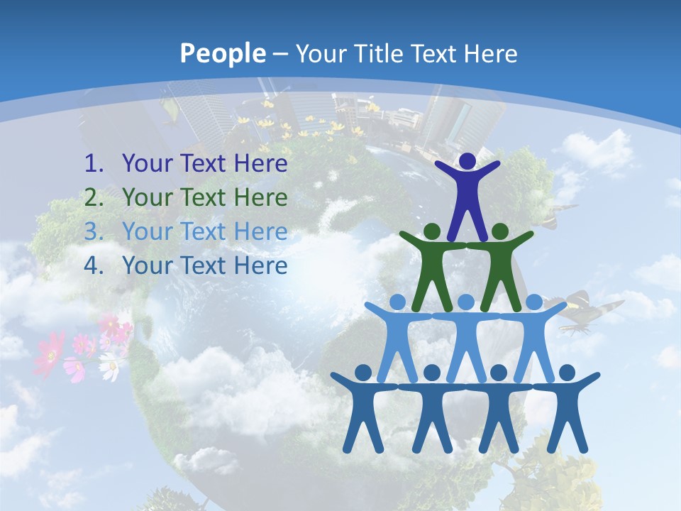 Spherical Reforestation Symbol PowerPoint Template