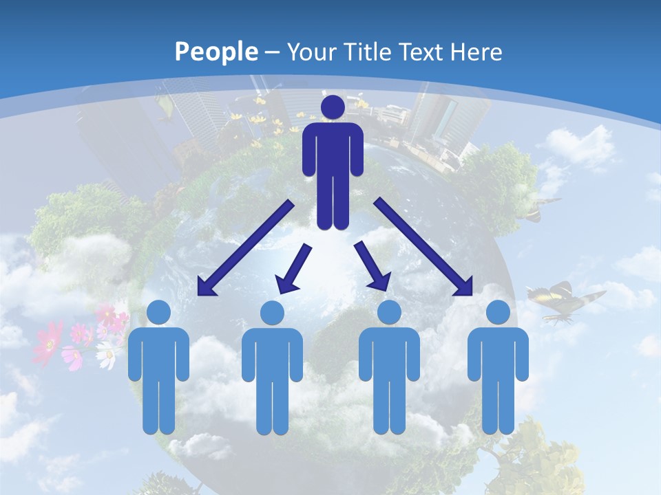 Spherical Reforestation Symbol PowerPoint Template