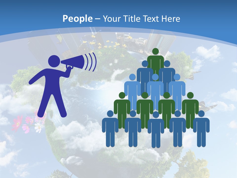 Spherical Reforestation Symbol PowerPoint Template