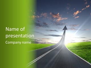 Lane Direction Progress PowerPoint Template