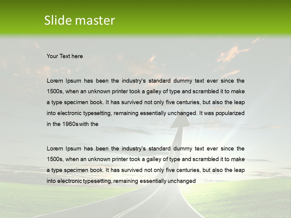 Lane Direction Progress PowerPoint Template