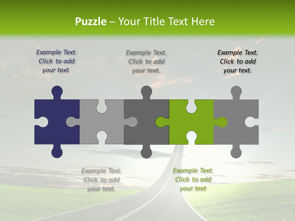 Lane Direction Progress PowerPoint Template