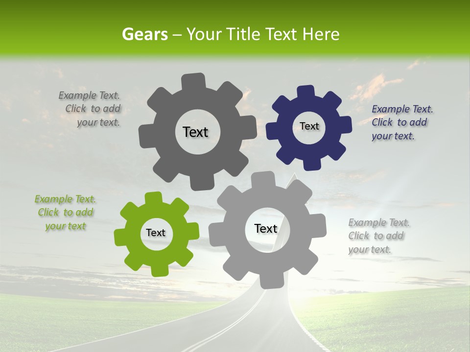 Lane Direction Progress PowerPoint Template