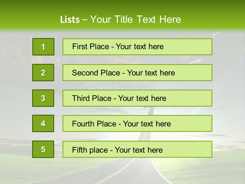 Lane Direction Progress PowerPoint Template