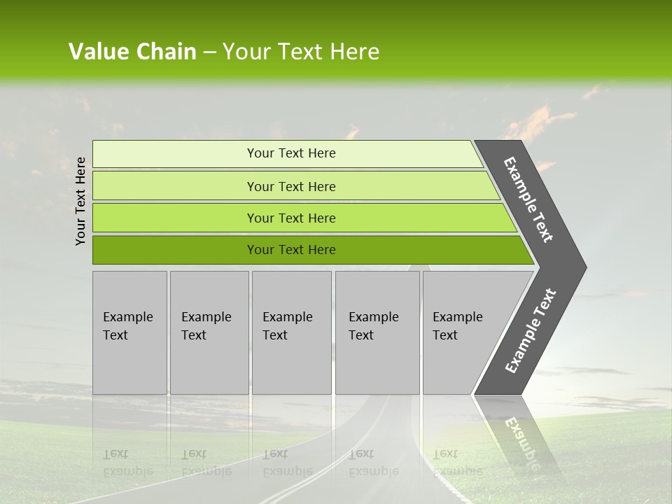Lane Direction Progress PowerPoint Template