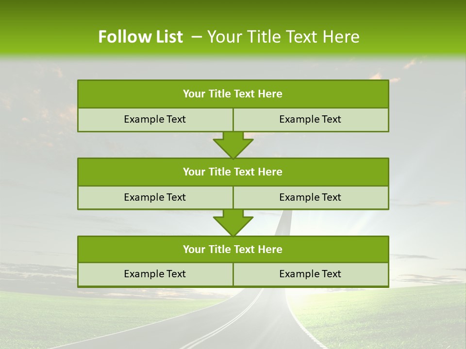 Lane Direction Progress PowerPoint Template