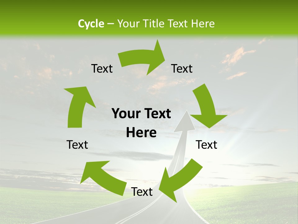Lane Direction Progress PowerPoint Template