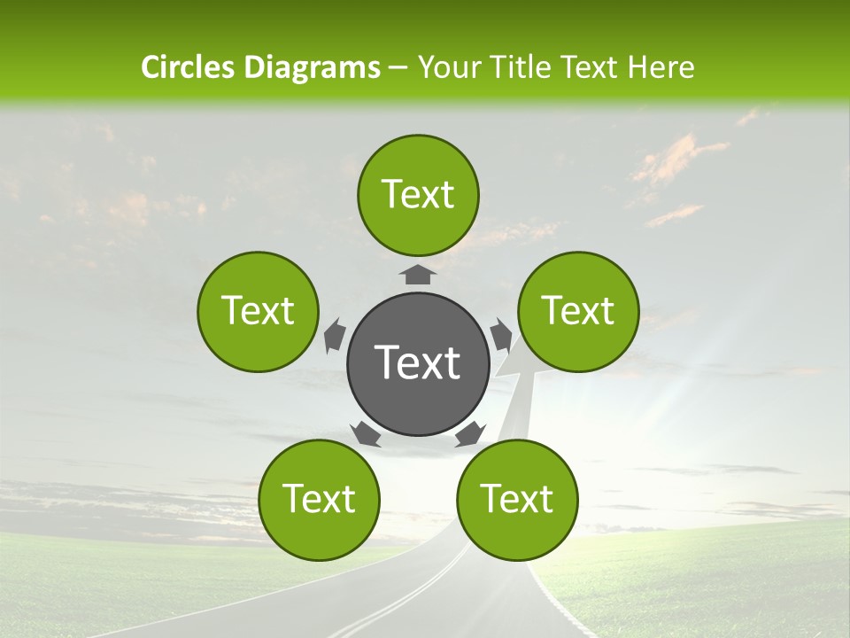 Lane Direction Progress PowerPoint Template