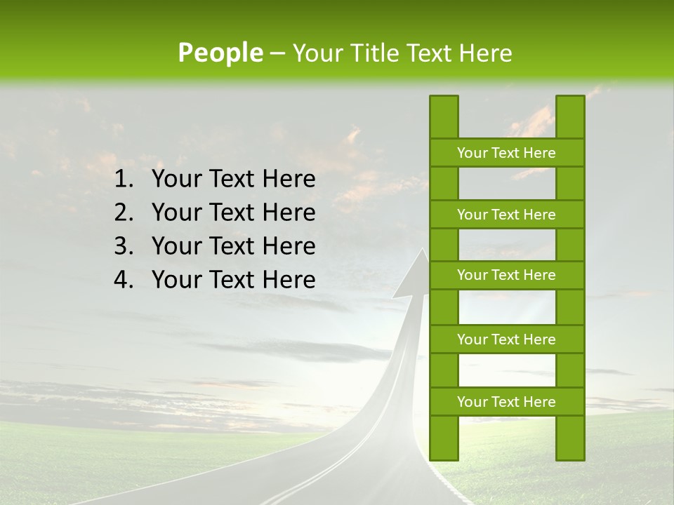 Lane Direction Progress PowerPoint Template