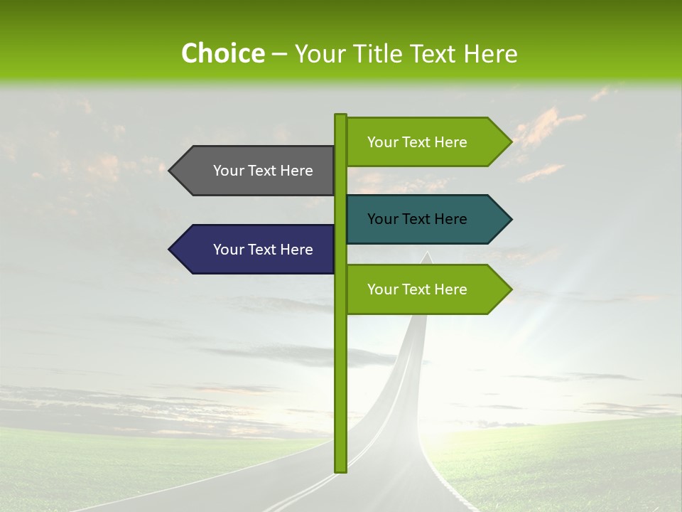 Lane Direction Progress PowerPoint Template