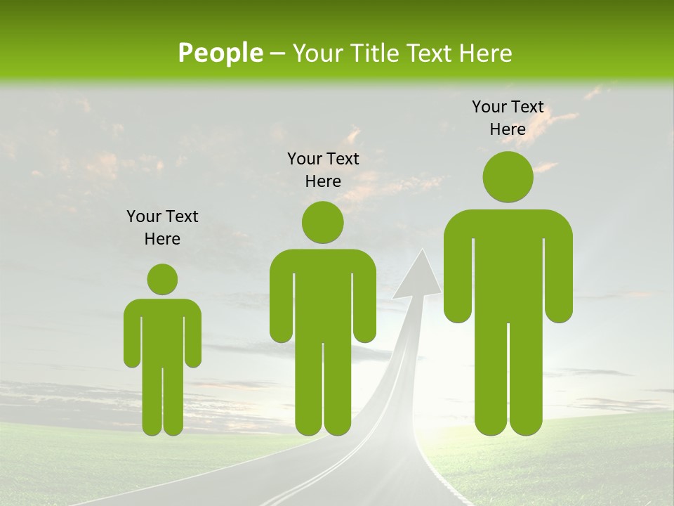 Lane Direction Progress PowerPoint Template