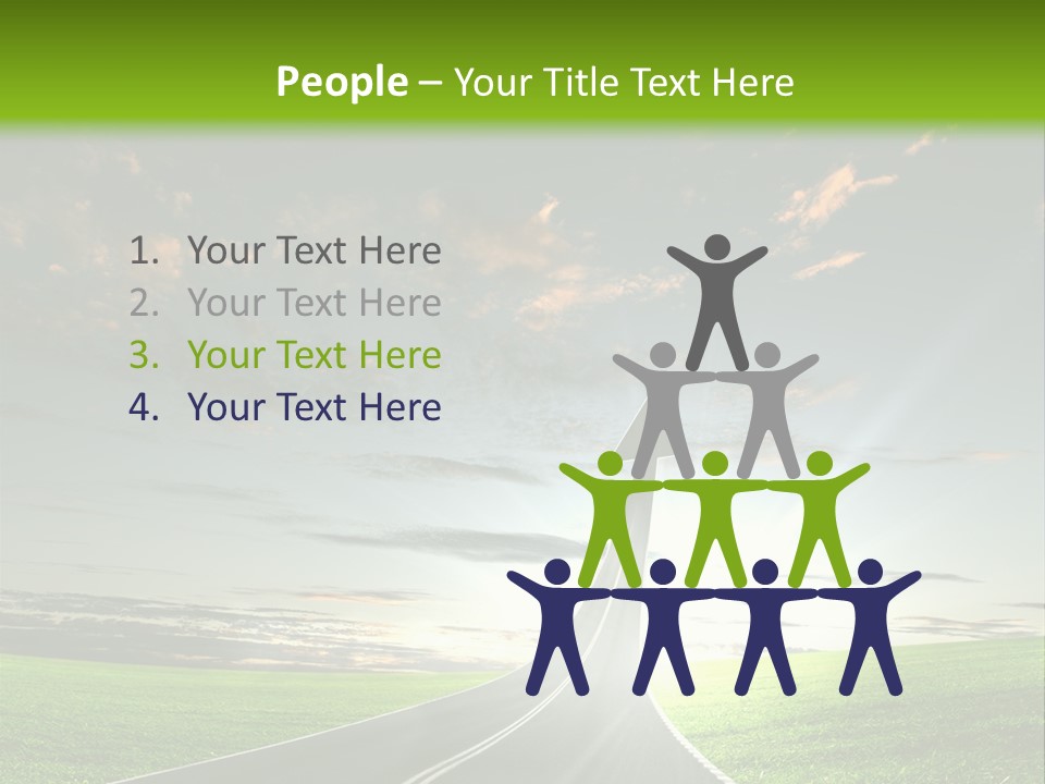 Lane Direction Progress PowerPoint Template