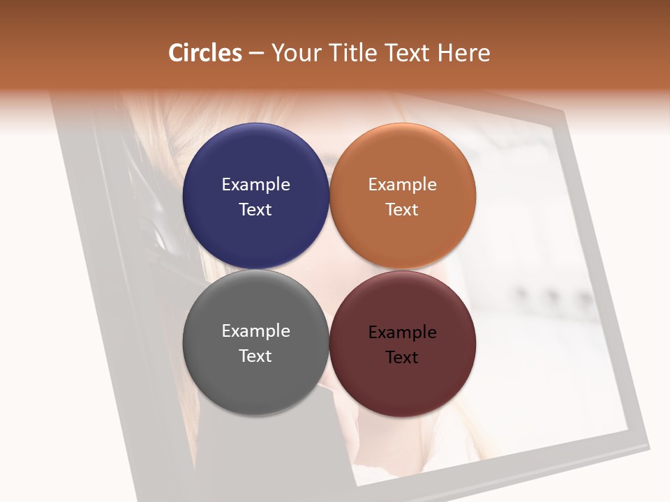 Woman Employee Earphone PowerPoint Template