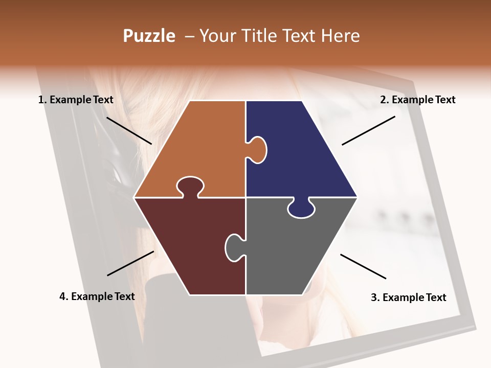 Woman Employee Earphone PowerPoint Template