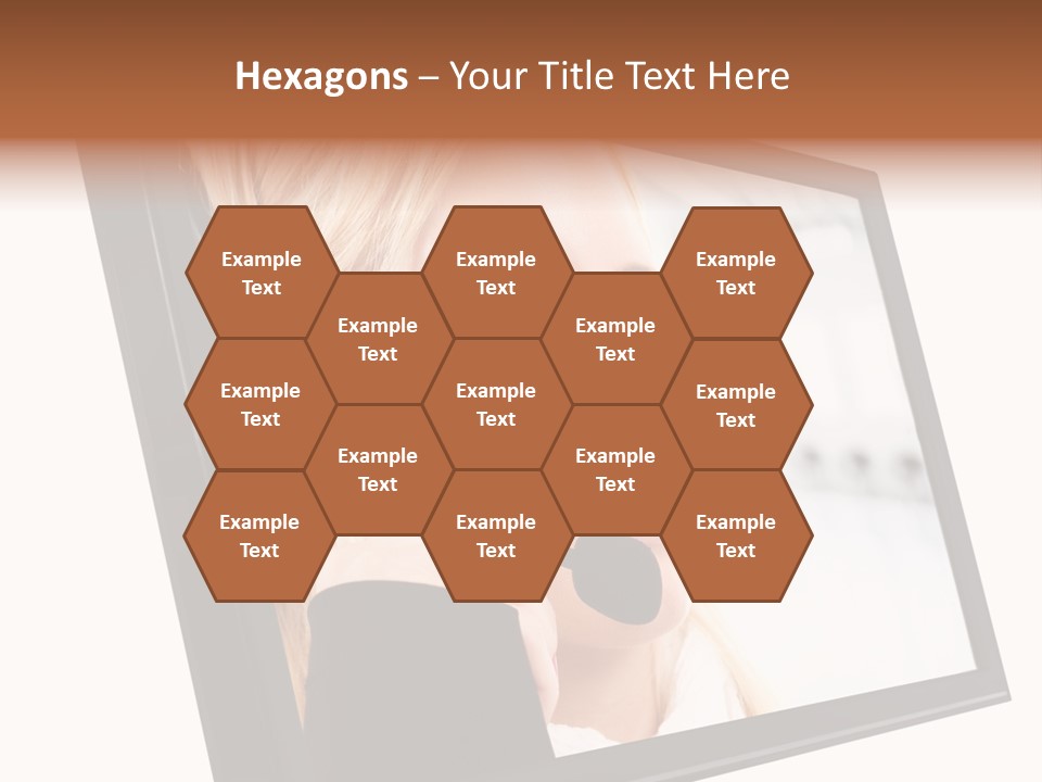 Woman Employee Earphone PowerPoint Template