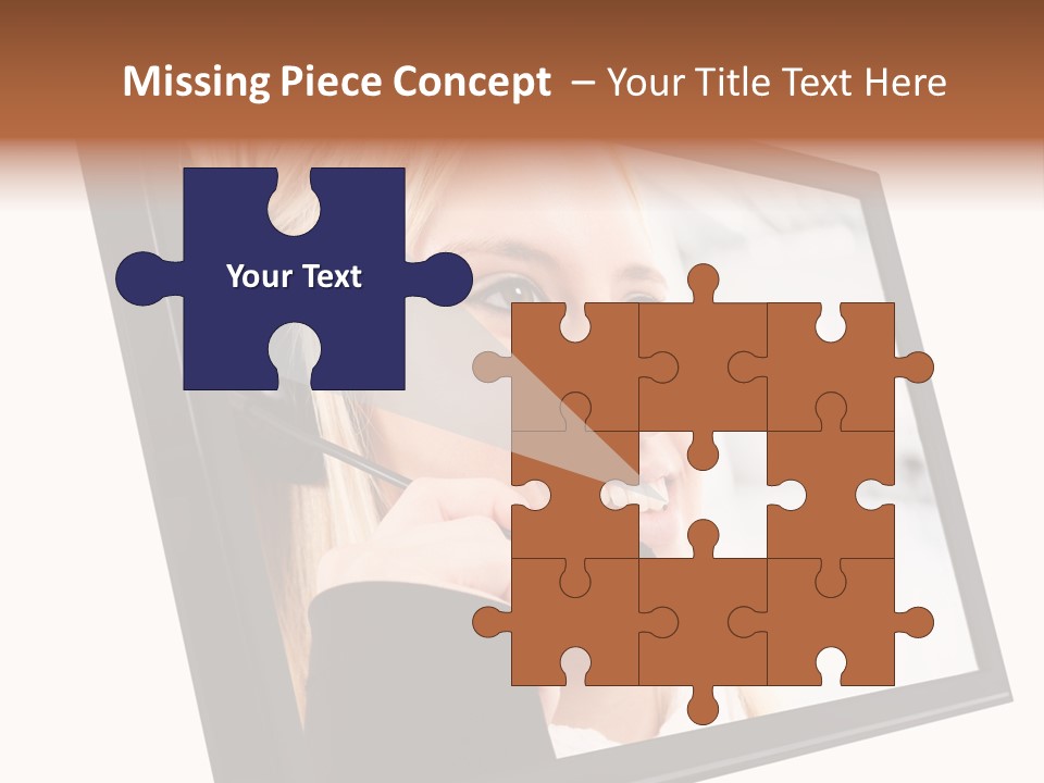 Woman Employee Earphone PowerPoint Template