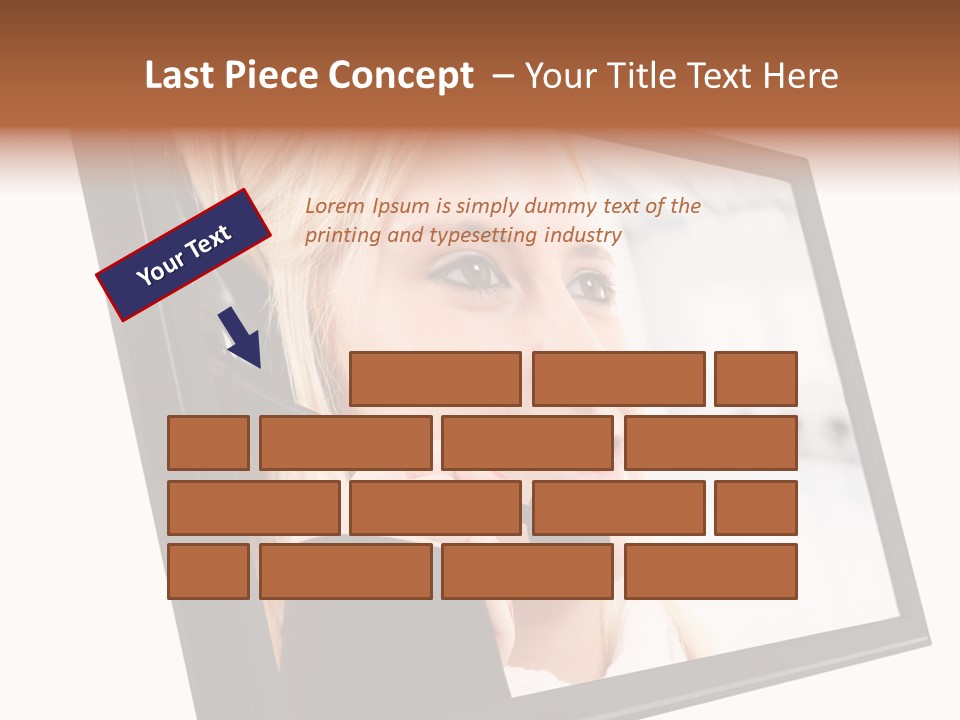 Woman Employee Earphone PowerPoint Template